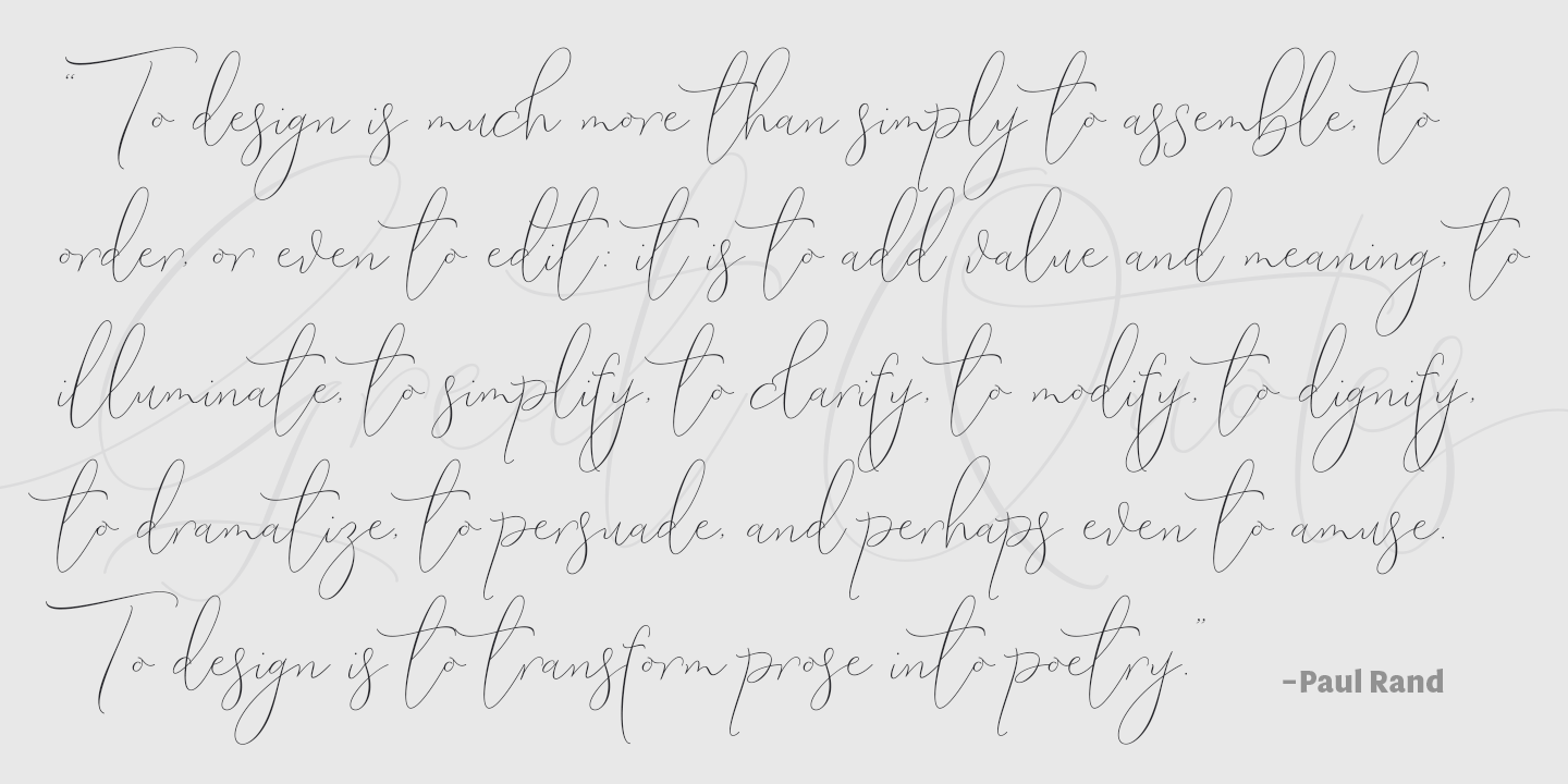 Beispiel einer Lemans Pen Script-Schriftart #3